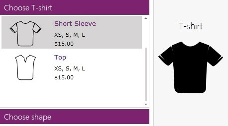 WPF ListBox control showcasing customized items