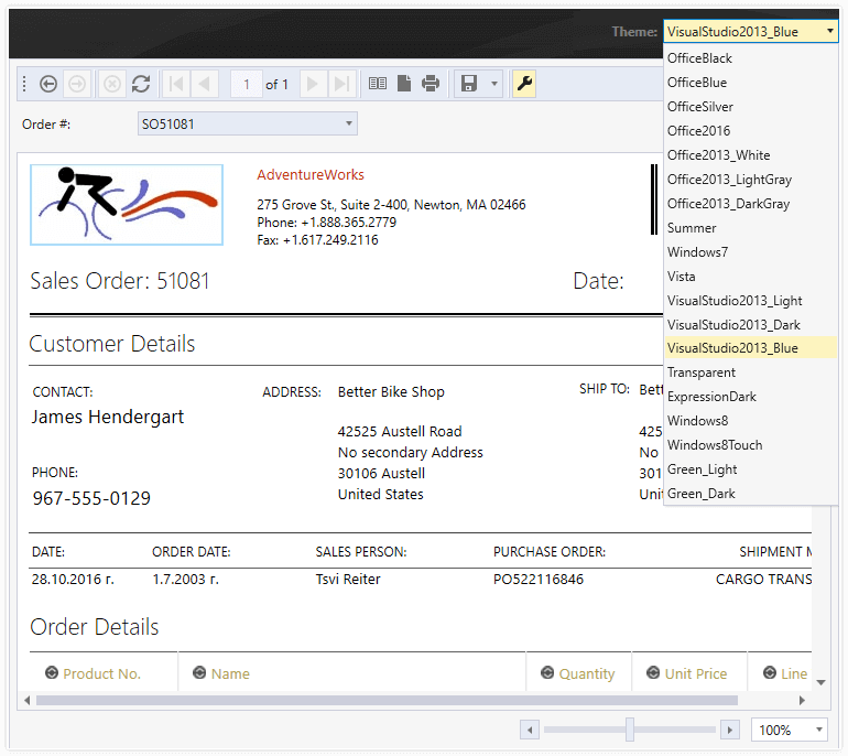 (4) Report Viewer Themes