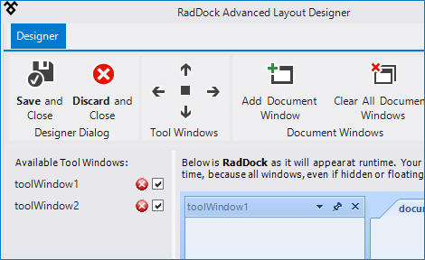 WinForms Dock control displaying Design time support